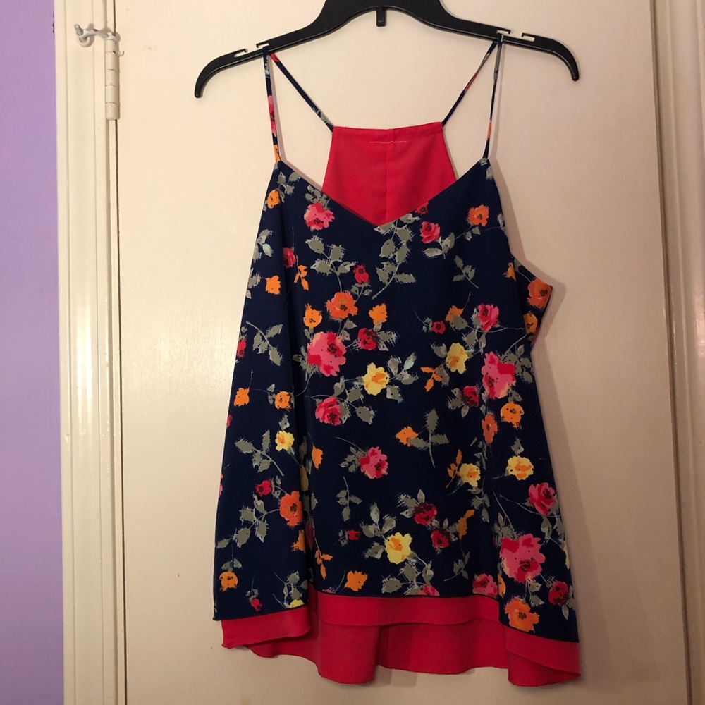 Floral Tank Top Blouse, Reversible